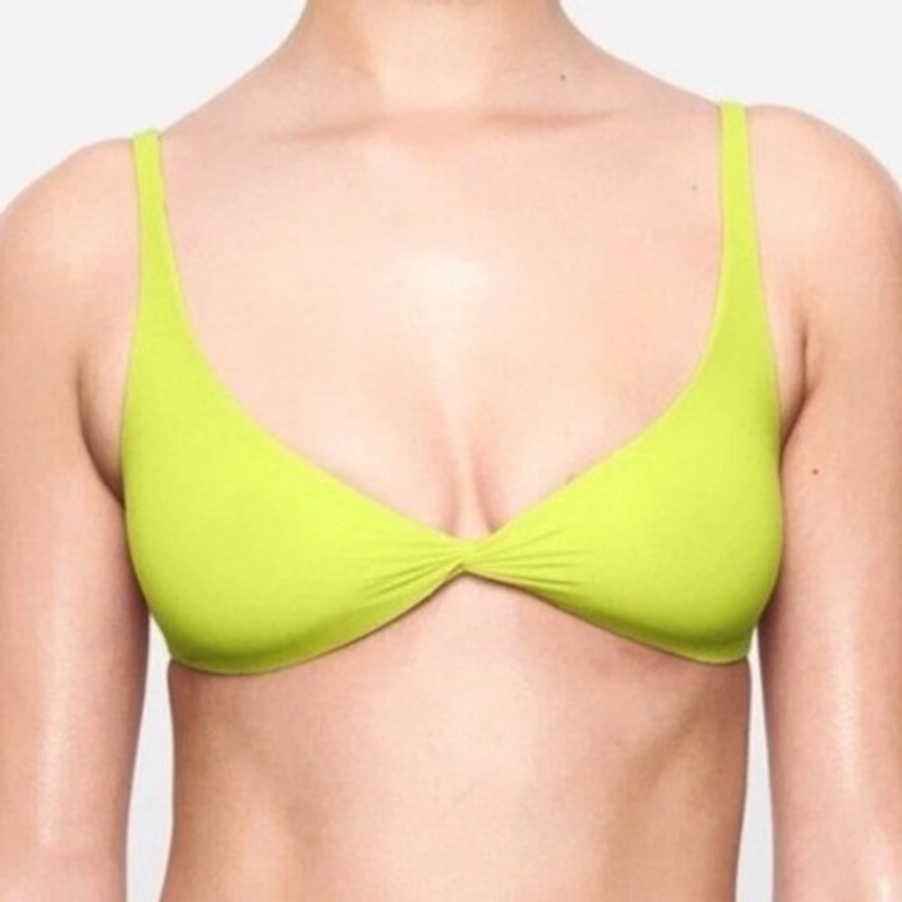 SKIMS Fits Everybody Triangle Bralette Neon Lime Green SMALL